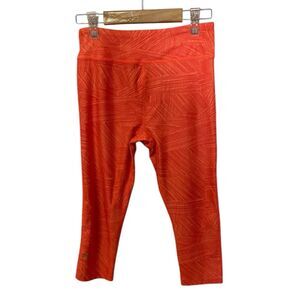 Under Armour Heat Gear Crop Athletic Women's Fitness Leggings Size M Orange